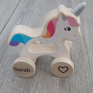 Personalised Wooden Unicorn Car