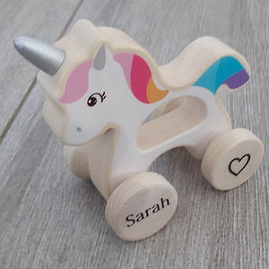 Personalised Wooden Unicorn Car