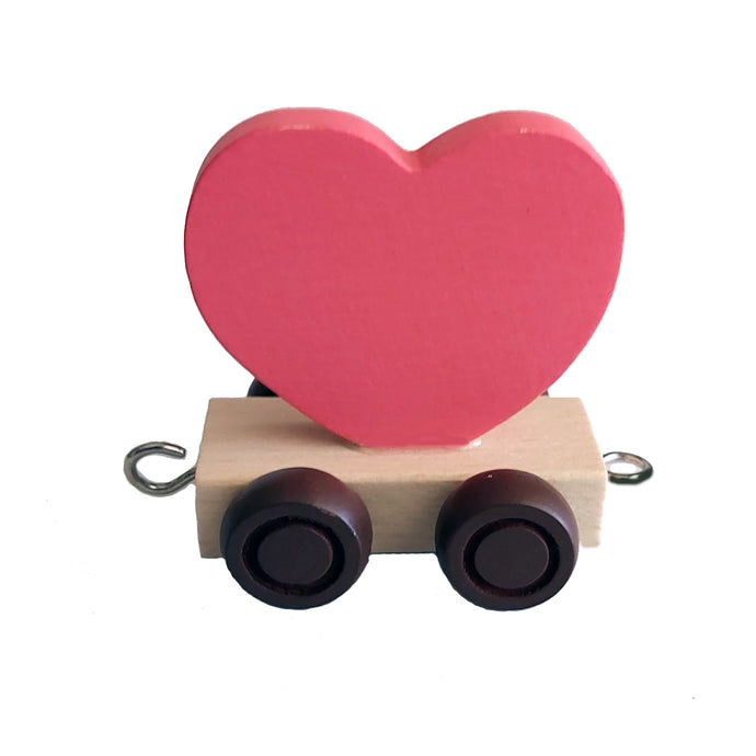 Wooden Train Heart - Red