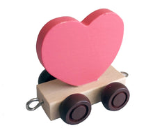 Wooden Train Heart - Red