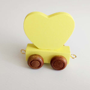 Wooden Coloured Heart Yellow