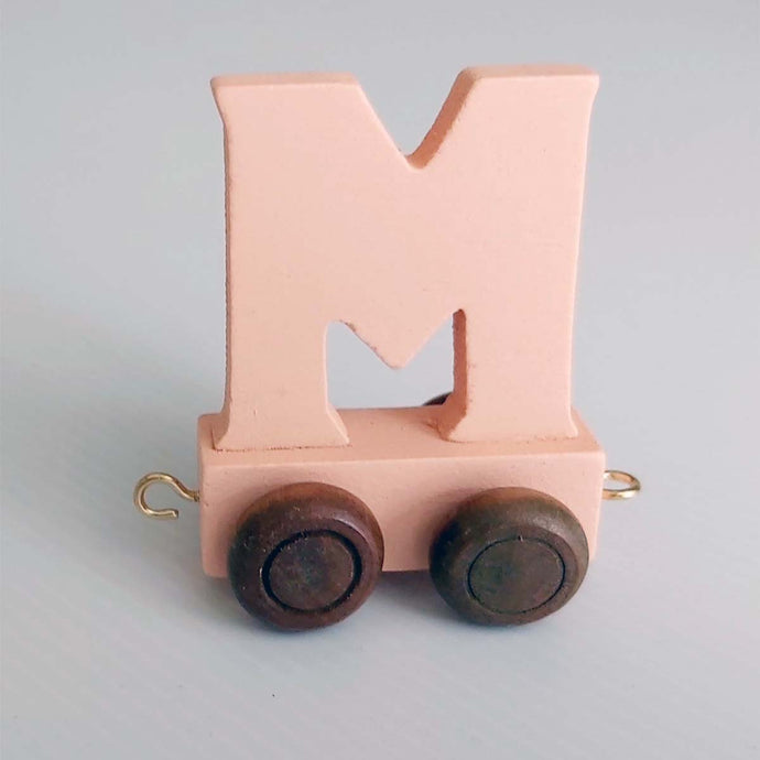 Wooden Coloured Train Letter M