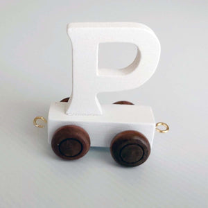 Wooden Coloured Train Letter P