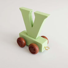 Wooden Coloured Train Letter V