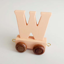 Wooden Coloured Train Letter W
