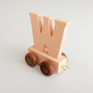 Wooden Coloured Train Letter W