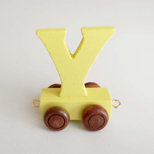 Wooden Coloured Train Letter Y