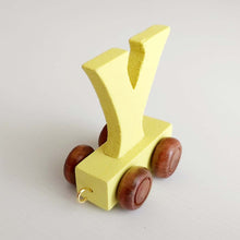 Wooden Coloured Train Letter Y