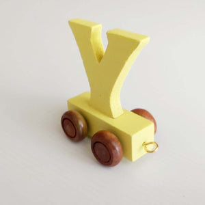 Wooden Coloured Train Letter Y